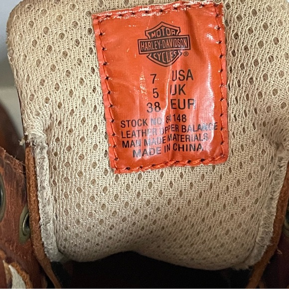 Harley Davidson Vintage Women’s Brown Leather Moto Boots Size 7 - Picture 9 of 15